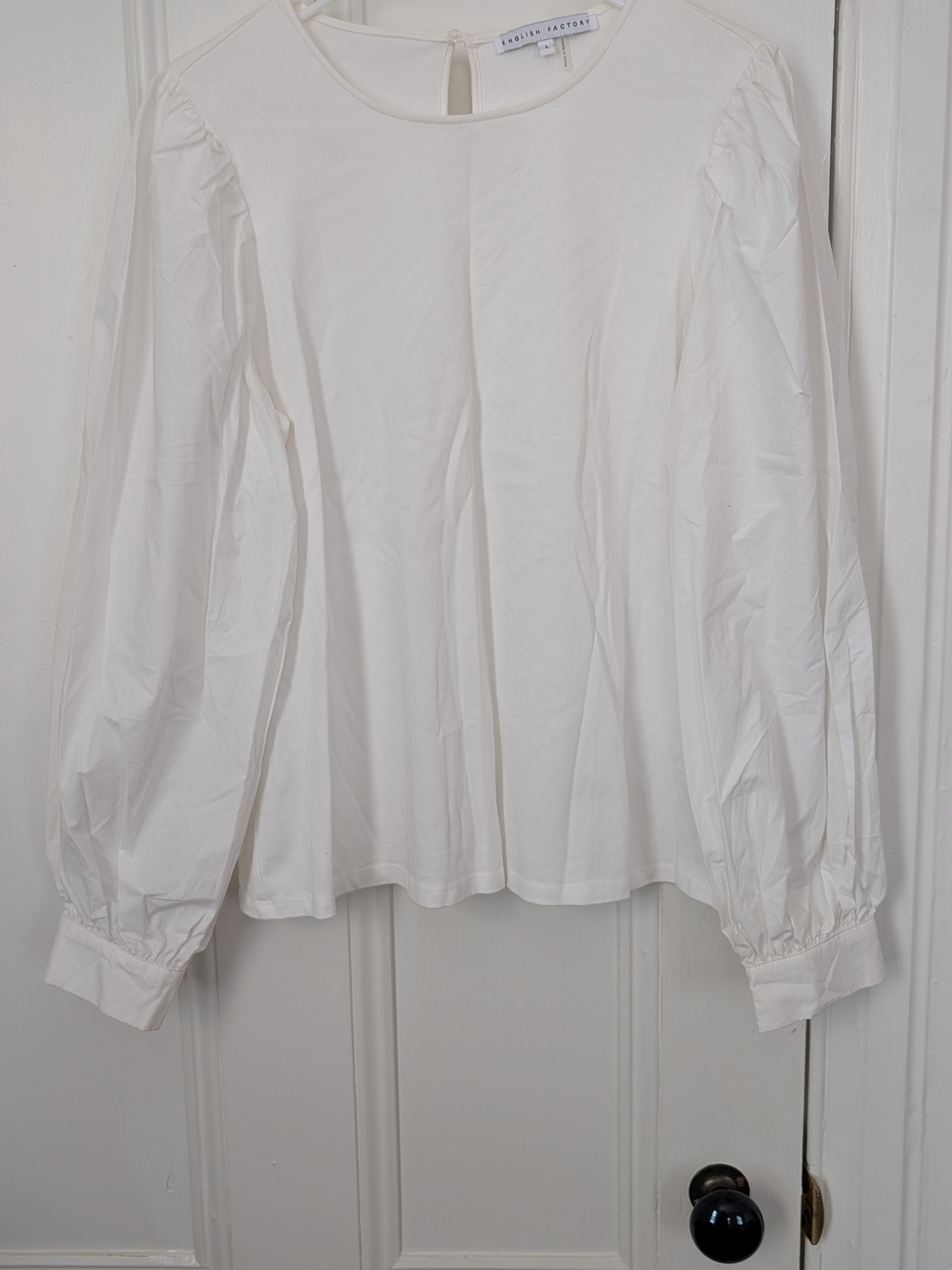 English Factory White Puff-Sleeve Blouse